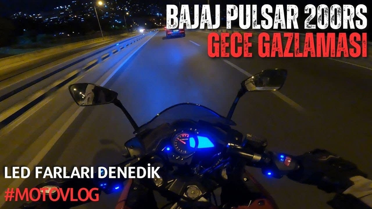 PULSAR 200RS GECE GAZLAMASI | LED FAR PERFORMANSI | ABS VE AYNA İLE KURTARMAK [RPM]
